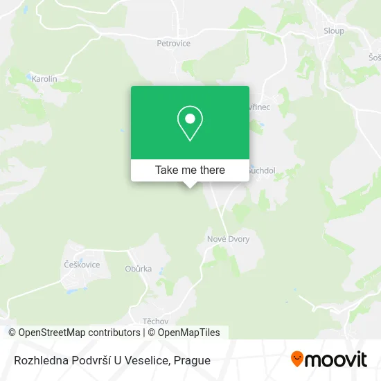 Карта Rozhledna Podvrší U Veselice