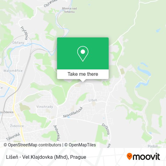Líšeň - Vel.Klajdovka (Mhd) map