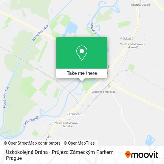 Карта Úzkokolejná Dráha - Průjezd Zámeckým Parkem