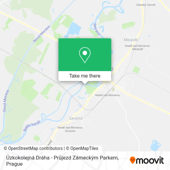 Карта Úzkokolejná Dráha - Průjezd Zámeckým Parkem