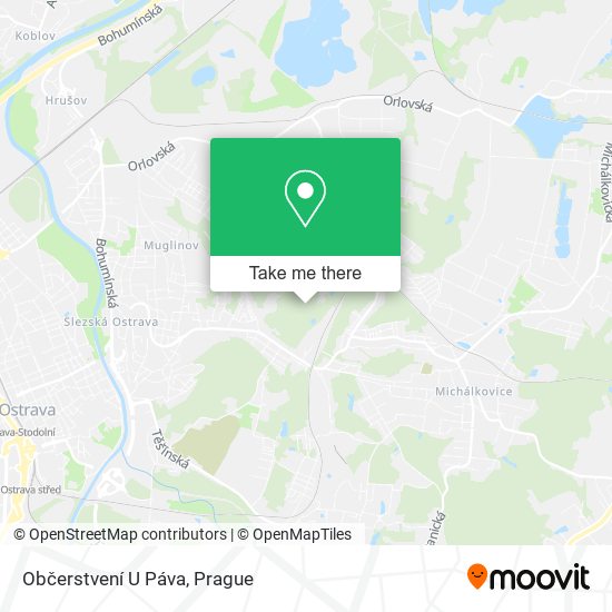 Карта Občerstvení U Páva