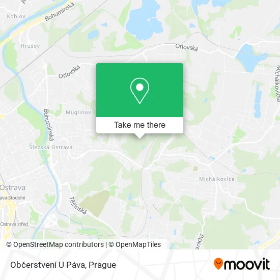 Карта Občerstvení U Páva