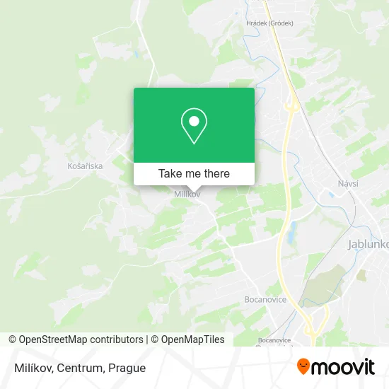 Карта Milíkov, Centrum