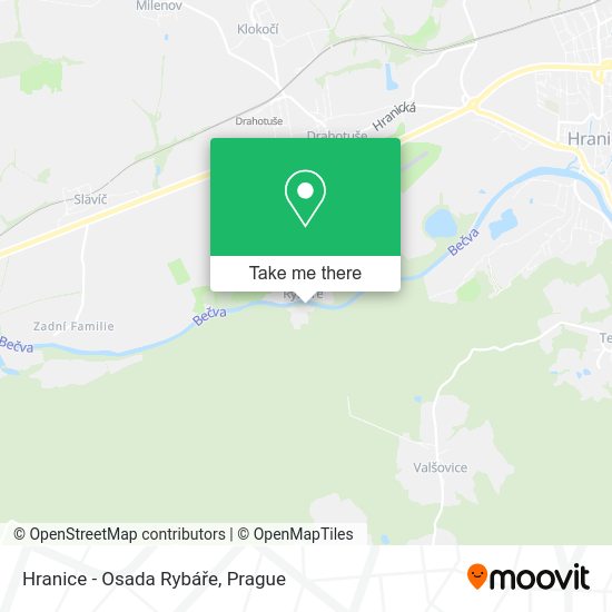 Hranice - Osada Rybáře map