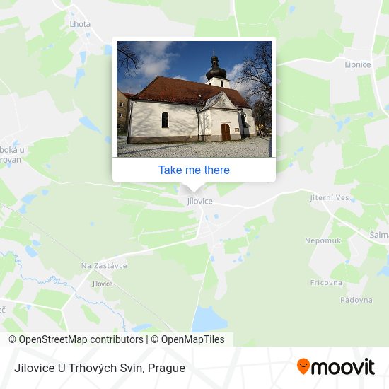 Jílovice U Trhových Svin map