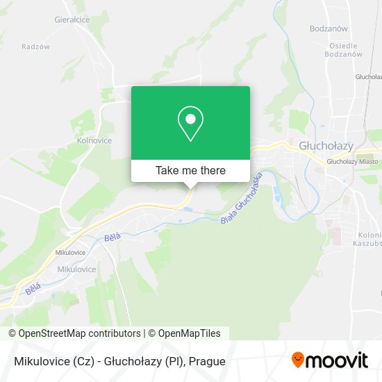 Mikulovice (Cz) - Głuchołazy (Pl) map
