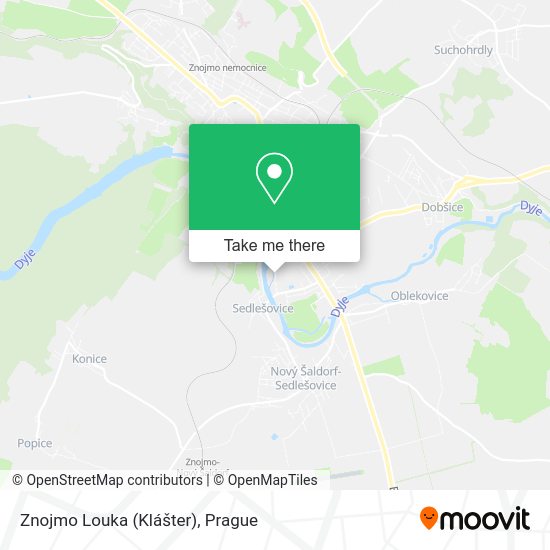 Znojmo Louka (Klášter) map