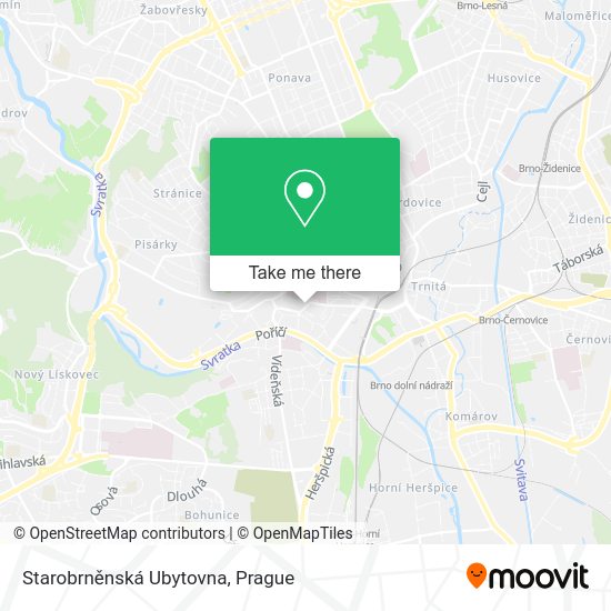 Starobrněnská Ubytovna map
