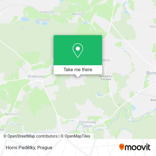 Horní Padělky map