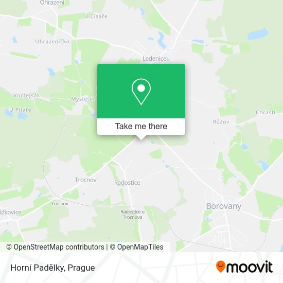 Horní Padělky map