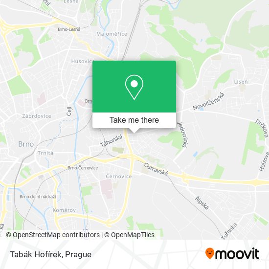 Tabák Hofírek map