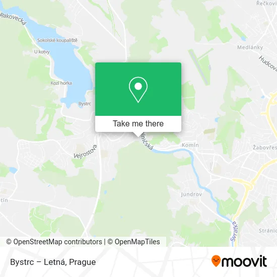 Карта Bystrc – Letná