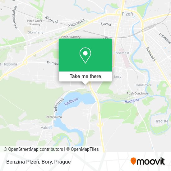 Benzina Plzeň, Bory map