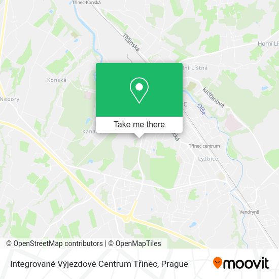 Карта Integrované Výjezdové Centrum Třinec