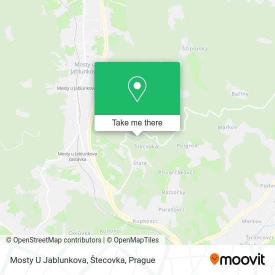 Mosty U Jablunkova, Štecovka map