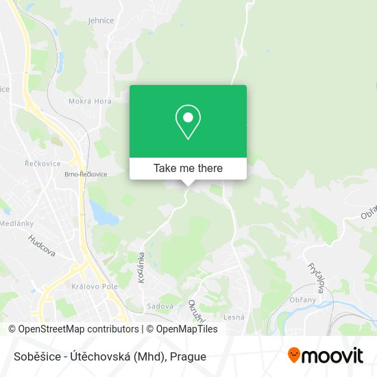 Soběšice - Útěchovská (Mhd) map