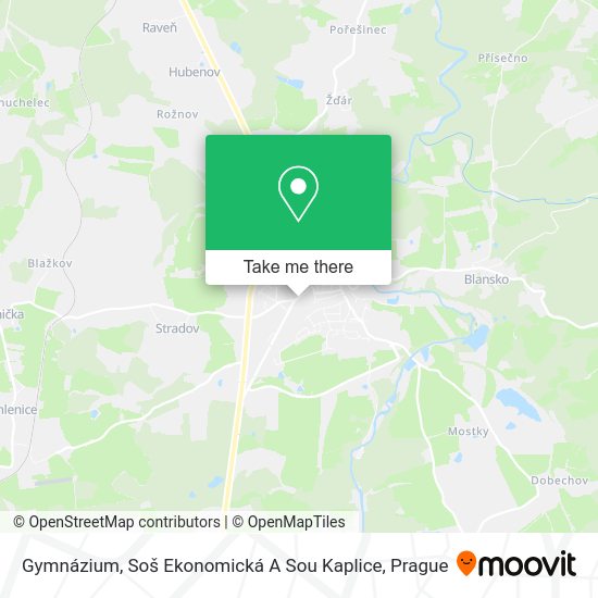 Карта Gymnázium, Soš Ekonomická A Sou Kaplice