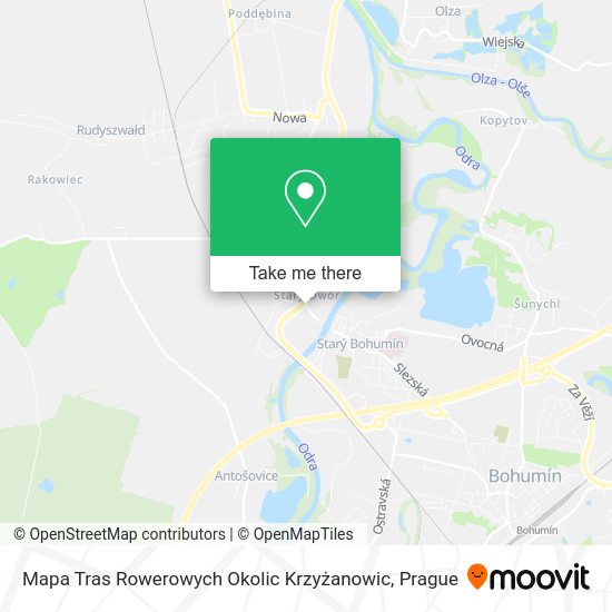 Mapa Tras Rowerowych Okolic Krzyżanowic map