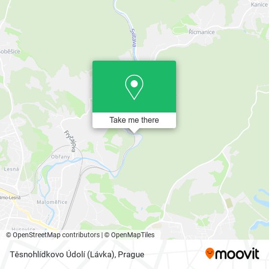 Těsnohlídkovo Údolí (Lávka) map