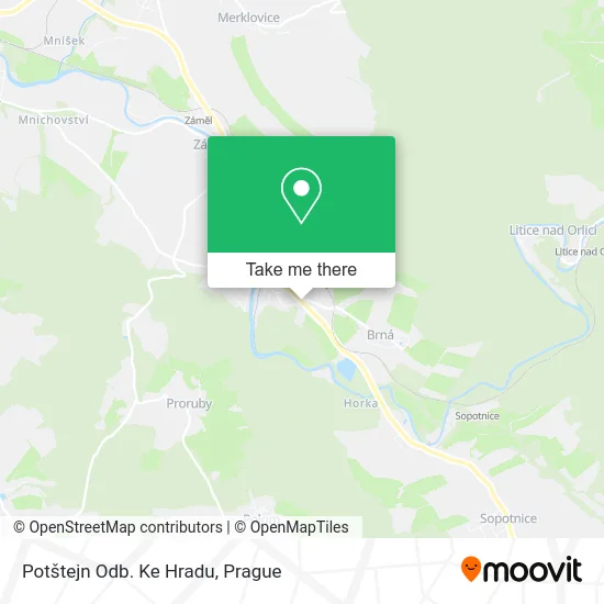 Карта Potštejn Odb. Ke Hradu