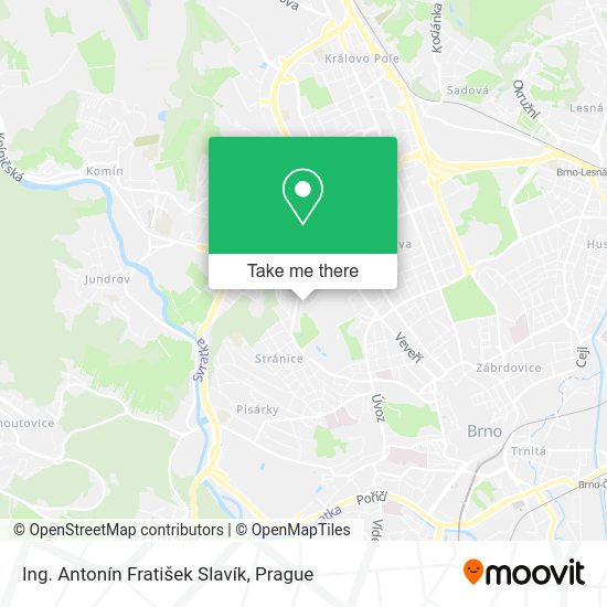 Ing. Antonín Fratišek Slavík map