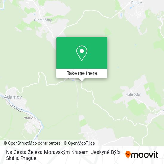 Ns Cesta Železa Moravským Krasem: Jeskyně Býčí Skála map