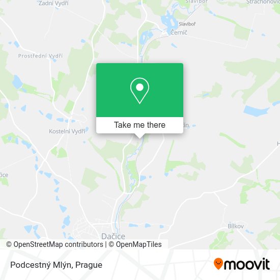 Podcestný Mlýn map