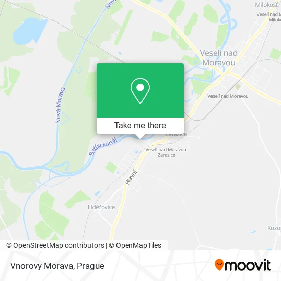 Карта Vnorovy Morava
