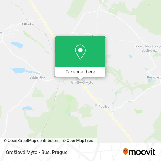 Карта Grešlové Mýto - Bus