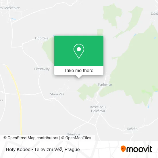 Карта Holý Kopec - Televizní Věž