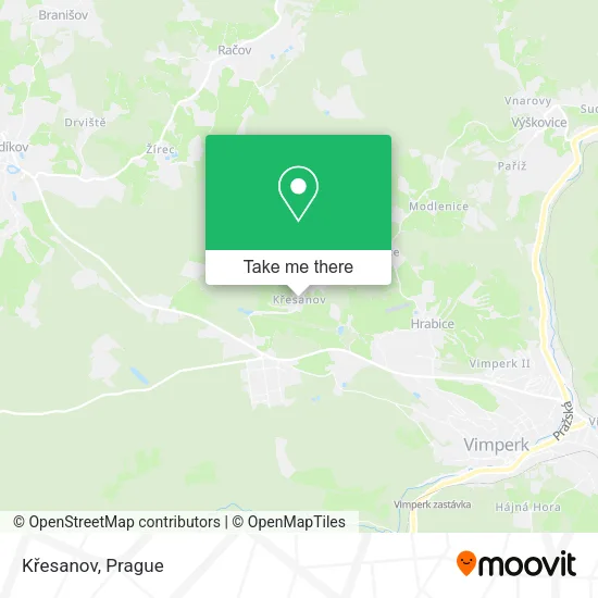 Křesanov map