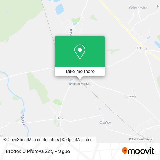 Brodek U Přerova Žst map