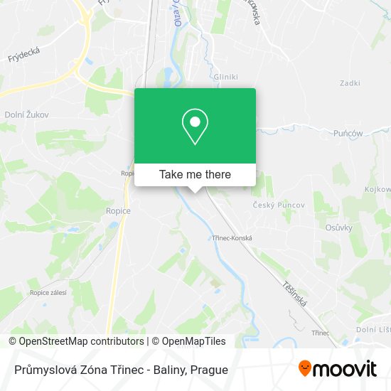 Průmyslová Zóna Třinec - Baliny map