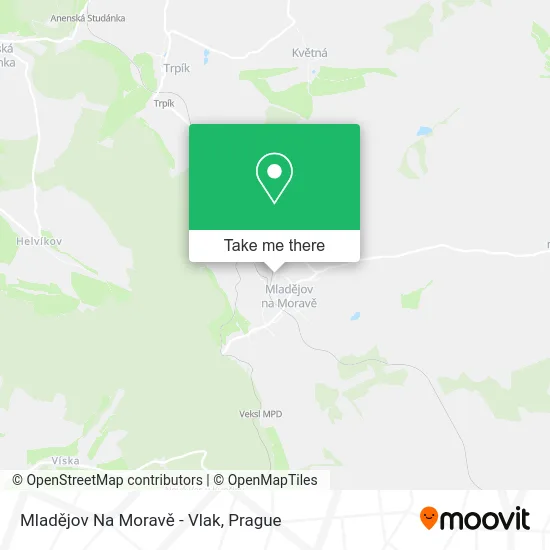 Карта Mladějov Na Moravě - Vlak