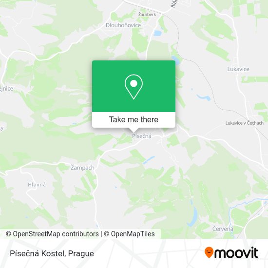 Písečná Kostel map