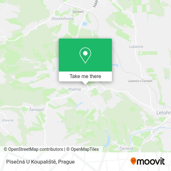 Písečná U Koupaliště map