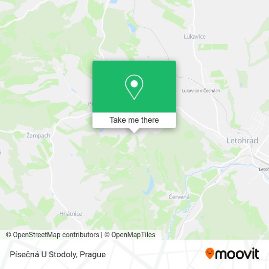 Písečná U Stodoly map