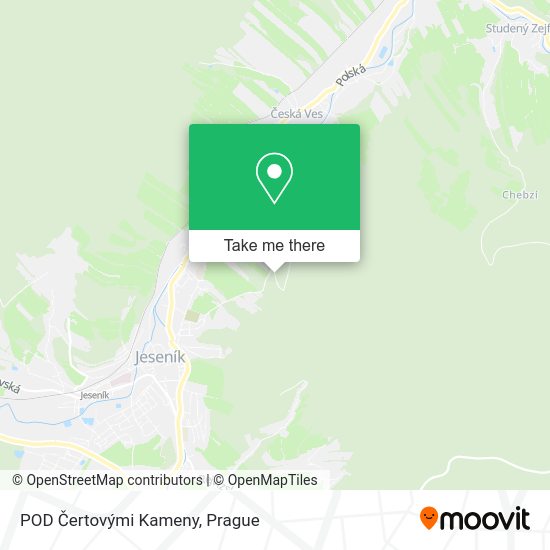 POD Čertovými Kameny map