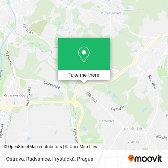 Ostrava, Radvanice, Fryštácká map