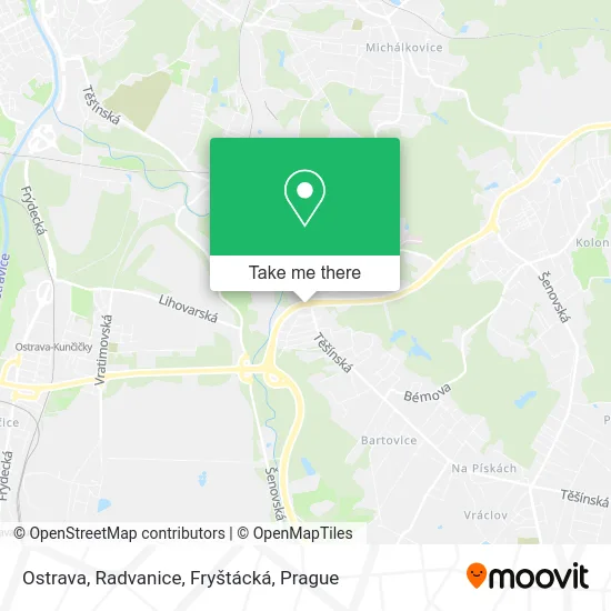 Карта Ostrava, Radvanice, Fryštácká