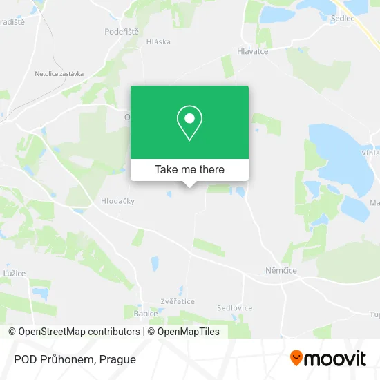 Карта POD Průhonem