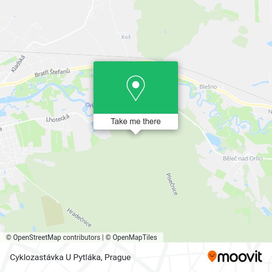 Cyklozastávka U Pytláka map