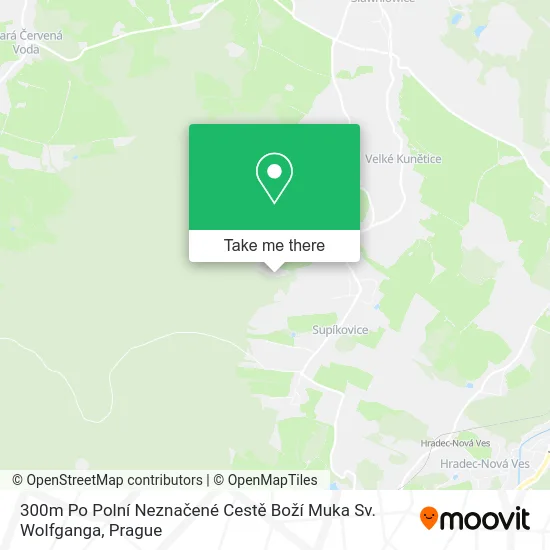 Карта 300m Po Polní Neznačené Cestě Boží Muka Sv. Wolfganga