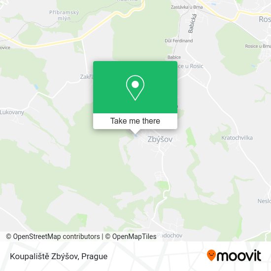 Koupaliště Zbýšov map