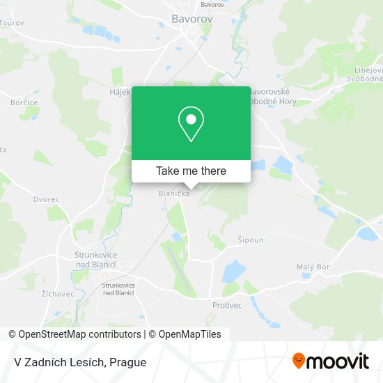V Zadních Lesích map