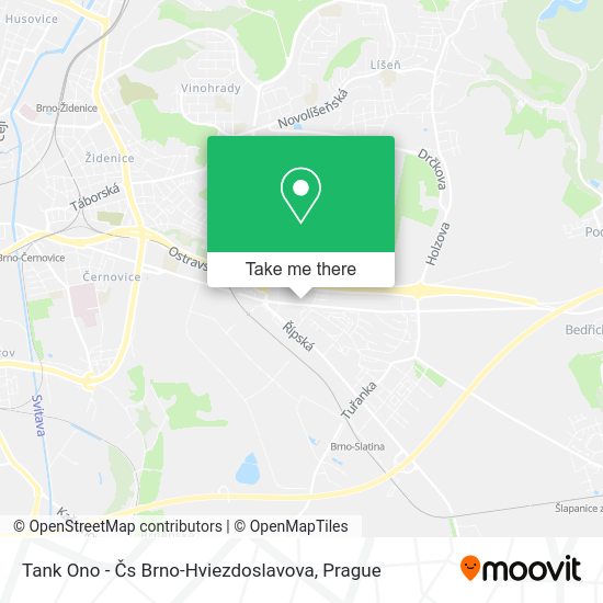 Tank Ono - Čs Brno-Hviezdoslavova map