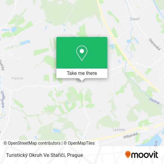 Turistický Okruh Ve Staříči map