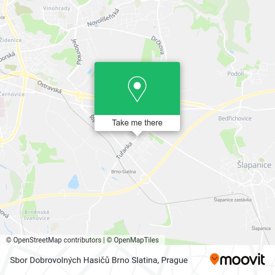 Sbor Dobrovolných Hasičů Brno Slatina map
