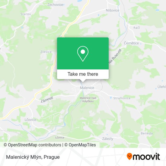 Malenický Mlýn map