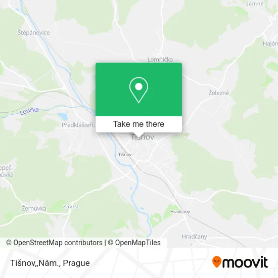 Карта Tišnov,,Nám.